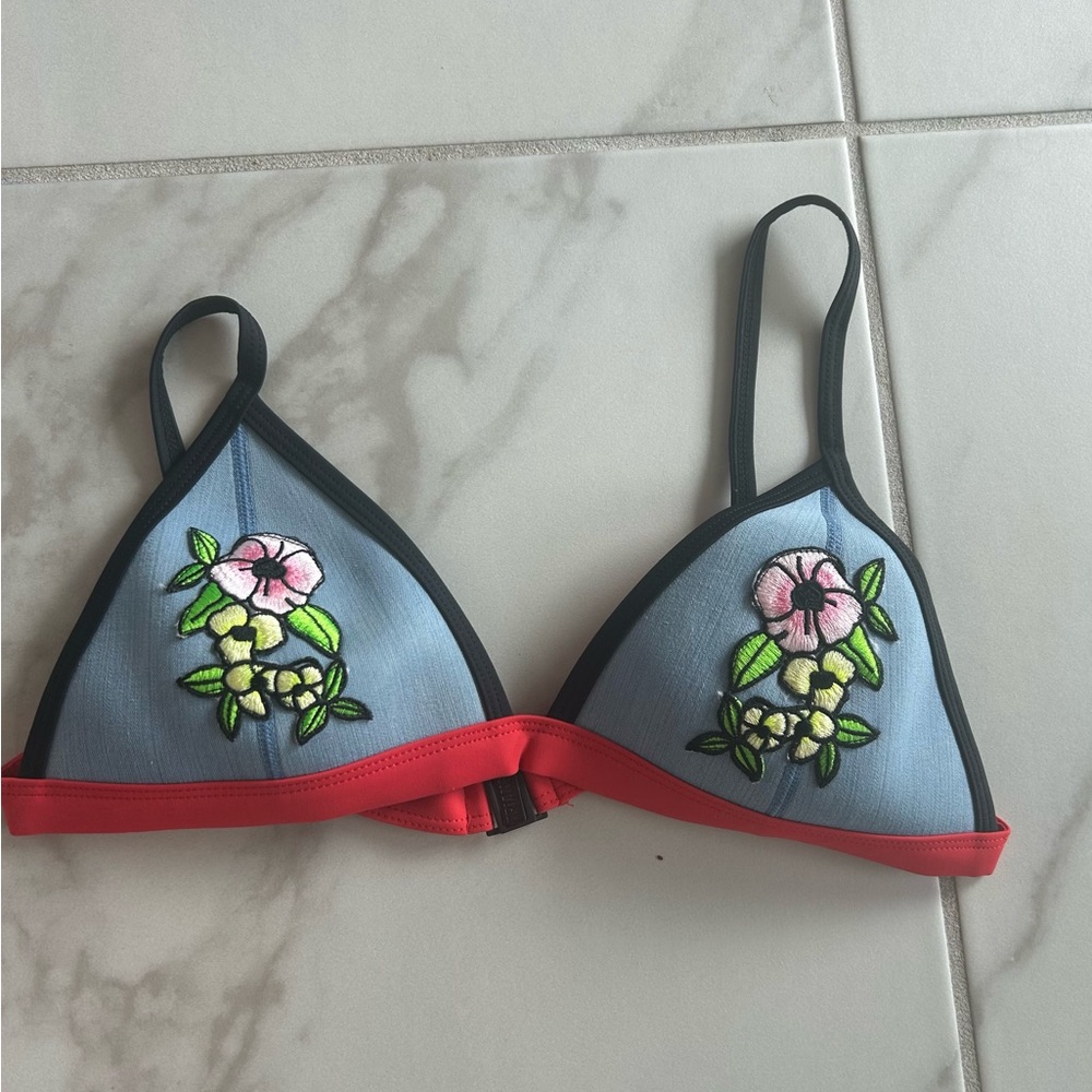 Triangl Swimwear Coral and Red Bikini Top